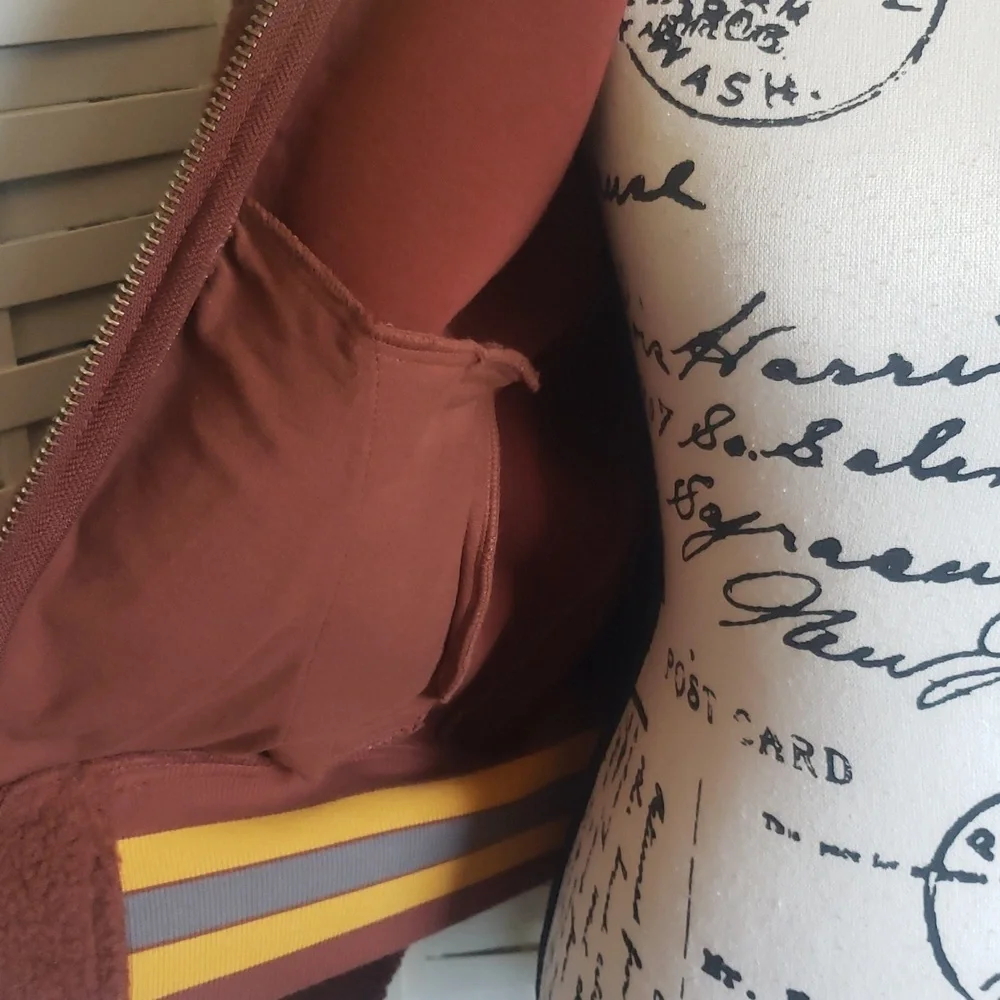 Madewell Brown Faux Sherpa Bomber Jacket Size S New - Picture 5 of 7